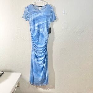 NWT Caution To The Wind Women Sky Blue Maxi Dress Size Small Party Occasional